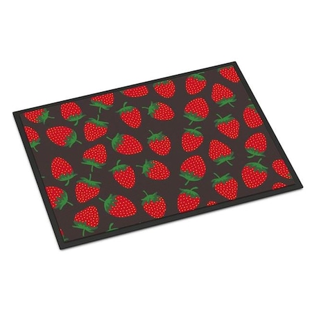 Carolines Treasures Carolines Treasures BB5137JMAT Strawberries on Grey Indoor or Outdoor Mat; 24 x 36 in. BB5137JMAT